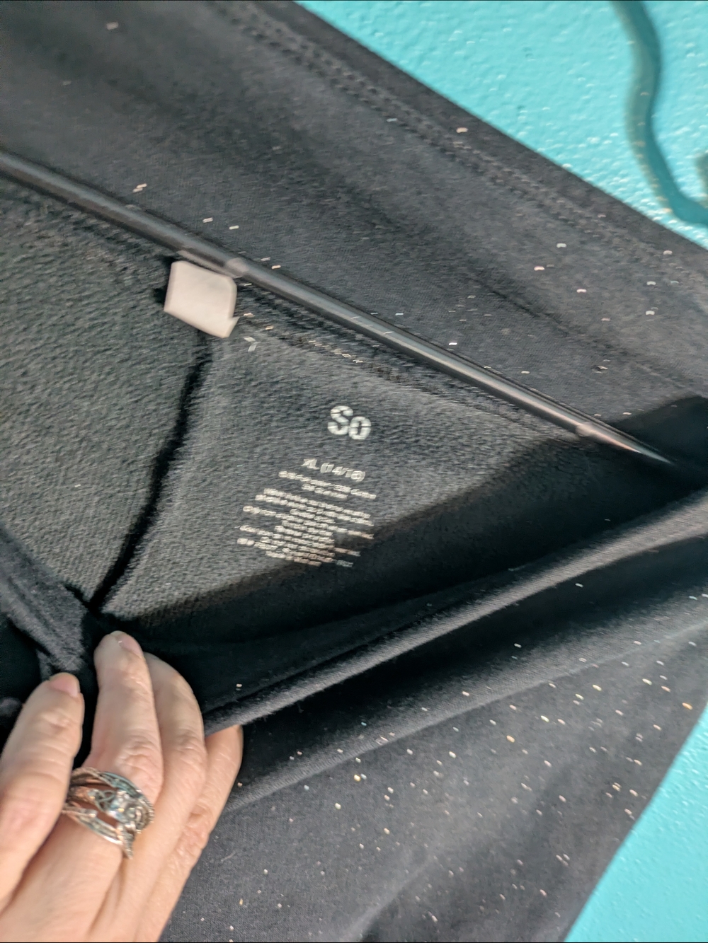 SO Black Leggings with Sparkle Detail Gym Workout Athletic - Picture 5 of 10